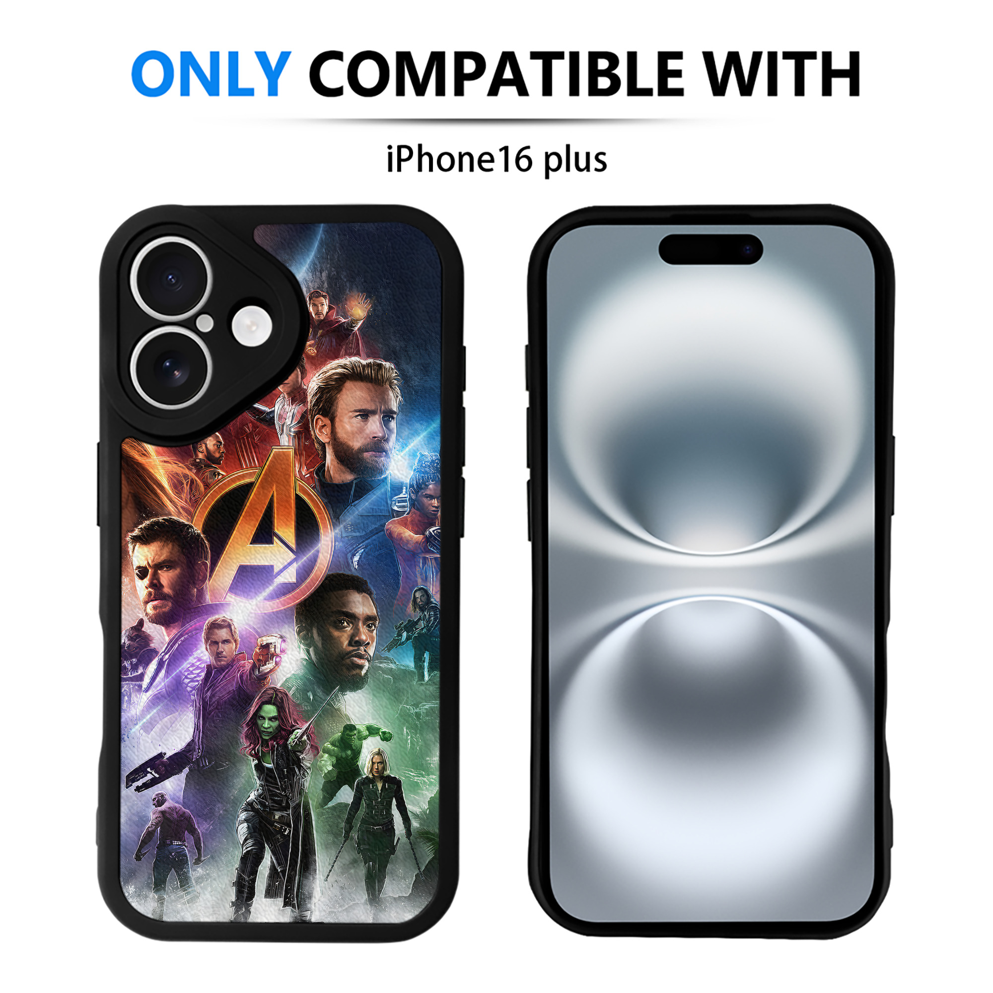 （画像用） アベンジャーズ The Avengers 【iPhone 16シリーズ対応】シリコンスマホケース（レザー調） 材質：シリコン